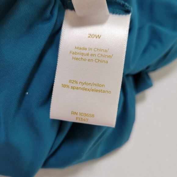 Anne Cole Plus Size High-Waist Shirred Bikini Bottoms Deep Sea Blue NWT US 20W - Picture 10 of 11